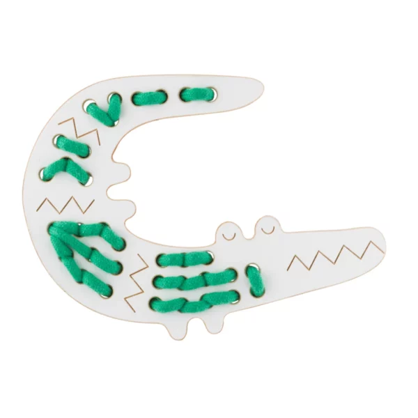 Milin houten lacing toy crocodile