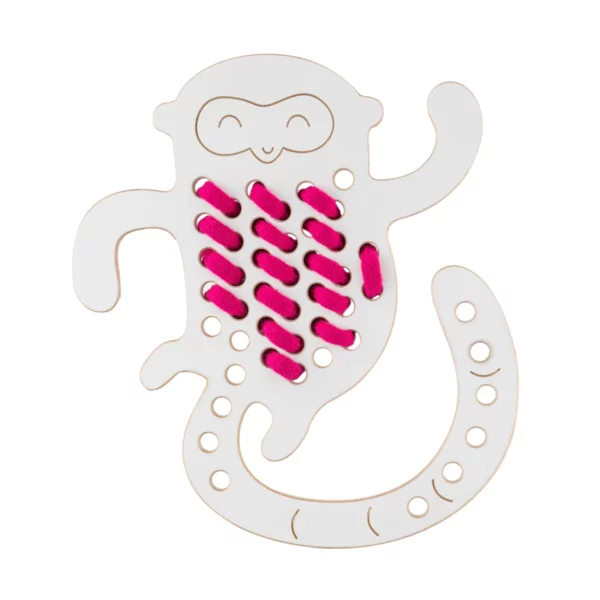 Milin houten lacing toy monkey