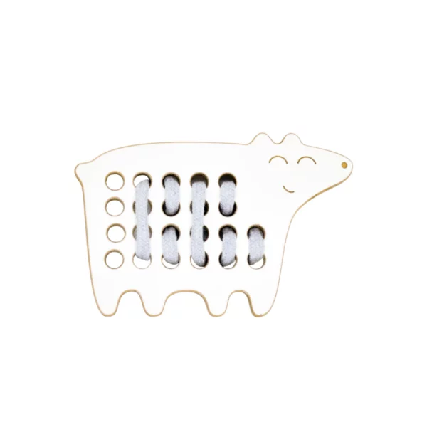 Milin houten lacing toy mini bear