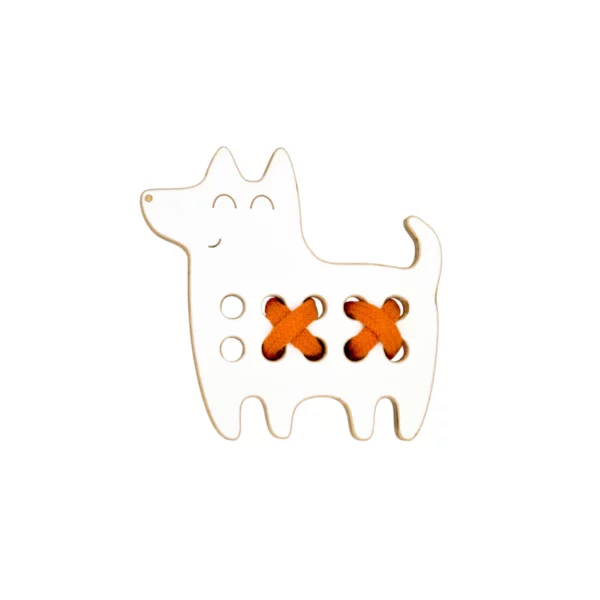Milin houten lacing toy mini dog (1)