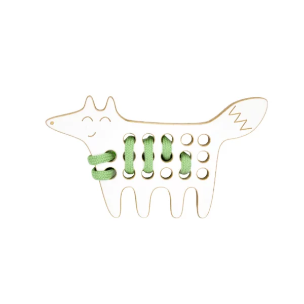 Milin houten lacing toy mini fox